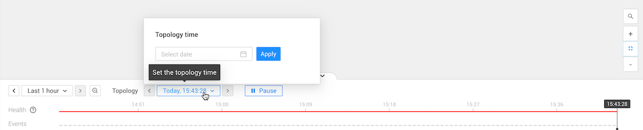 ポップアップ「トポロジー時間を設定」を使用して、トポロジー時間を指定します